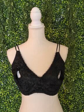 Empire Intimates Satin Lace Shelf Bra Open Push-up, 38D/DD